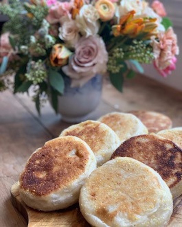 flowers and bread