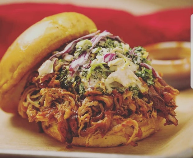 The Pit BBQ Grille pulled pork sandwich